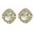 Yellow Gold plated big simulated crystals earrings set  